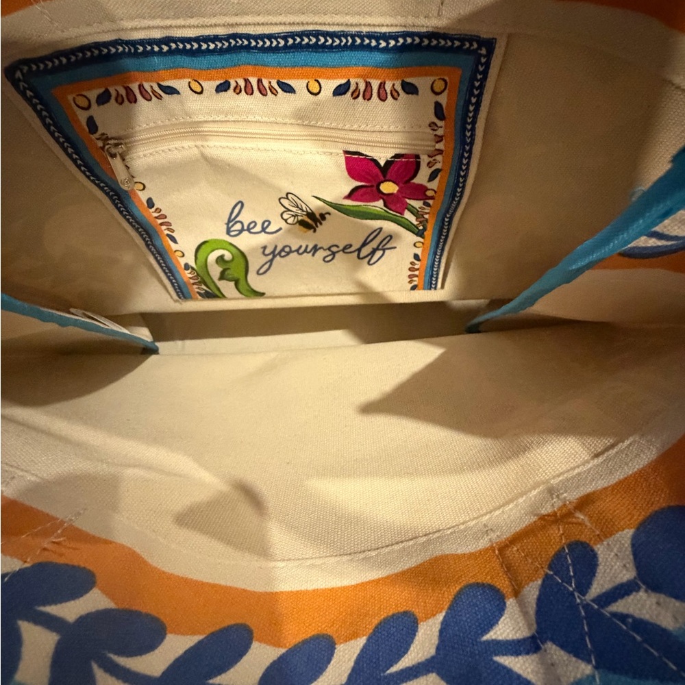 Brighton Butterfly Garden Tote - Blue and Cream - Picture 5 of 6